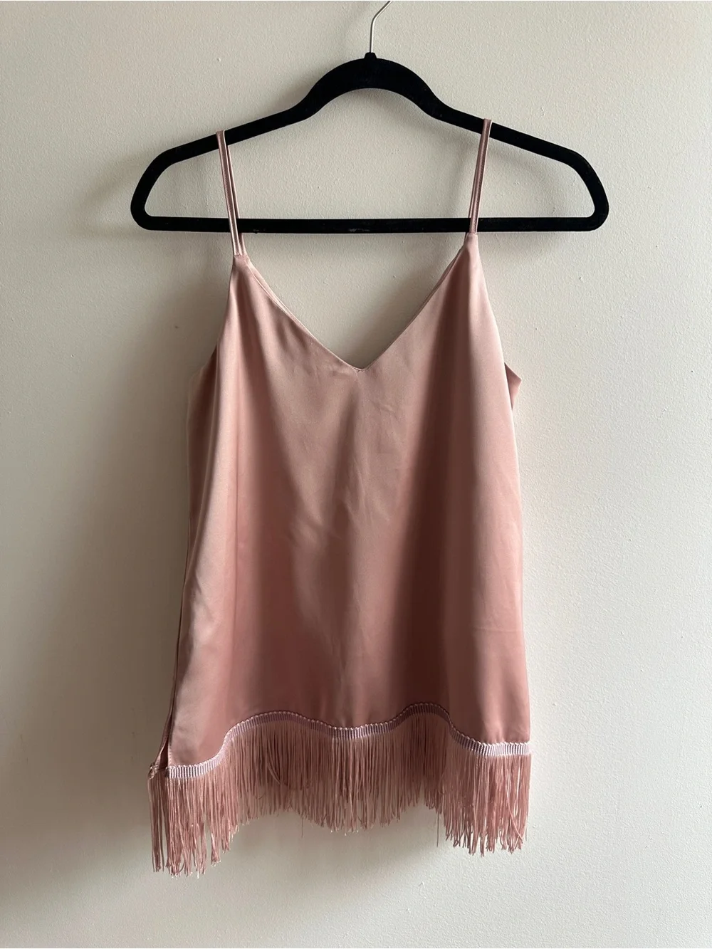River Island Blush Pink Fringe Camisole